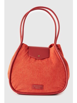 United Colors Of Benetton Kahverengi Kadın / Kız Kdn_suni Deri Detaylı Büzme Ipli Kadife Tote Çanta Model Kodu: 6X99DY08P25V