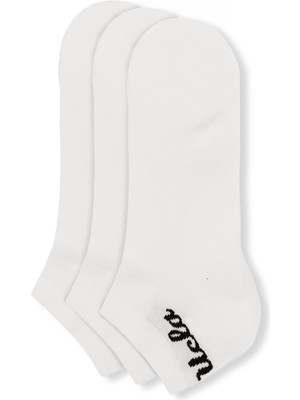 Ucla Adelıta 3\'lü Beyaz Kısa Jakarlı Pamuk Standard Fit Unisex Çorap