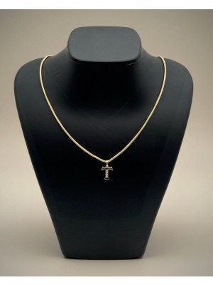 Lunays Xuping Yılan Sırtı Zincir T Harf Kolye Ucu Zirkon Taşlı Vıp Seri