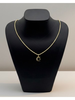 Lunays Xuping Yılan Sırtı Zincir G Harf Kolye Ucu Zirkon Taşlı Kadın Kolye Vıp Seri