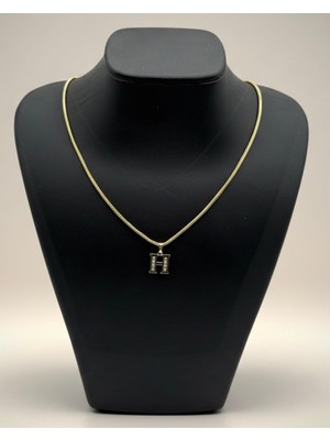 Lunays Xuping Yılan Sırtı Zincir H Harf Kolye Ucu Zirkon Taşlı Kadın Kolye Vıp Seri