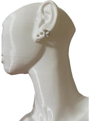 Gülnar Bijuteri Minimal Tektaş Halka Tasarım Kıkırdak Pearsing Helix Küpe Çelik (Hediyeli)