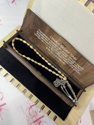 Gülnar Bijuteri Damla Taşı Tesbih Doğal Taş Özel Ahşap Kutusunda