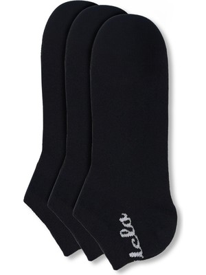 Ucla Adelıta 3'Lü Siyah Kısa Jakarlı Pamuk Standard Fit Unisex Çorap
