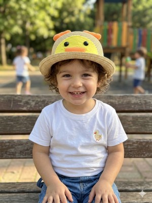 Şapkacımadam Çocuk Hasır Yazlık Şapka
