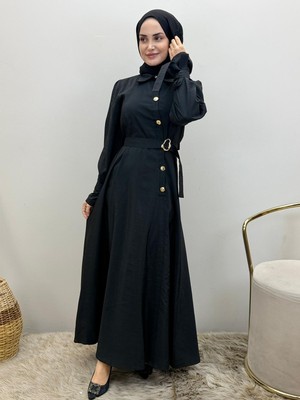 JOOQSTORE Kemerli Gömlek Elbise