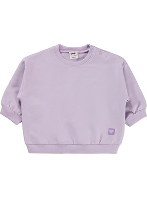 Civil Baby Civil Basic Kalp Etiketli 6-18 Ay Sweatshirt - Lila