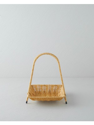 English Home Wicker Plastik Rattan Katlı Servis 23x19x25 cm Açık Kahverengi