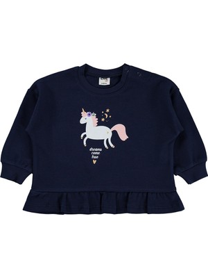 Civil Baby Unicorn Baskılı 6-18 Ay Sweatshirt - Lacivert