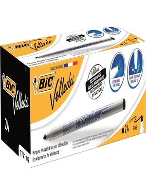Bic Tahta Kalemi Velleda Siyah 841842 24 Lü (1 Paket 24 Adet)