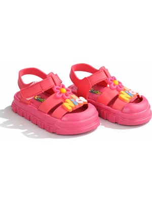 Minibonito Kız Erkek Çocuk Sandalet Sevimli Figürlü Cırtlı Yazlık Ayakkab