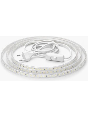 Conana 2 Metre Şerit LED ve 2 Metre Arapuarlı Kablolu Tak Kullan LED Aydınlatma (6500K Beyaz)