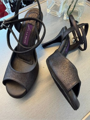 Lo Mejor Shoes "gece Ritmi" Tango Dans ve Salon Ayakkabısı 8,5 cm 13 Pont Koni Model Açık Topuk
