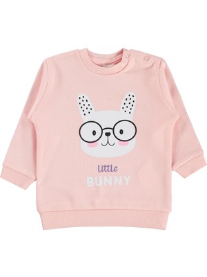 Civil Baby Little Bunny Baskılı 6-18 Ay Sweatshirt - Pudra