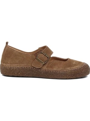 Celal Gültekin Kadın Taba Kalın Tabanlı Süet Deri Ayakkabı