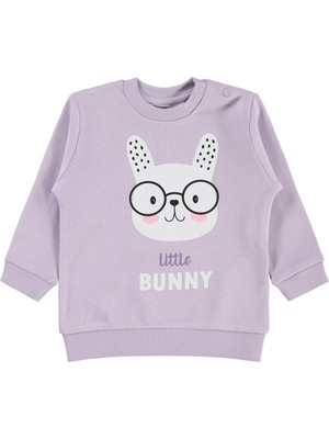 Civil Baby Little Bunny Baskılı 6-18 Ay Sweatshirt - Lila