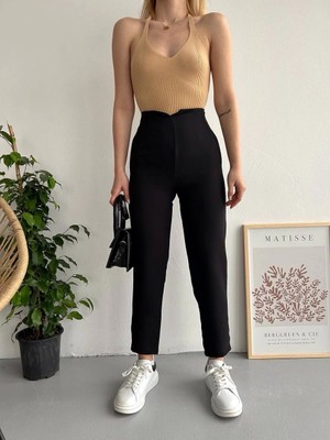 Trend Movira Atlas Fletolu Pantolon Siyah