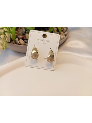 Xuping Jewelry Zirkon Taşlı Lüks Damla Küpe - 1,5 cm