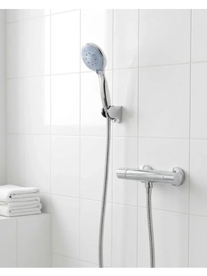 Uslucan Alışveriş 4 Kademeli Mavi Duş Seti El Duşu Başlığı Spiral Hortum ve Duvar Askısı