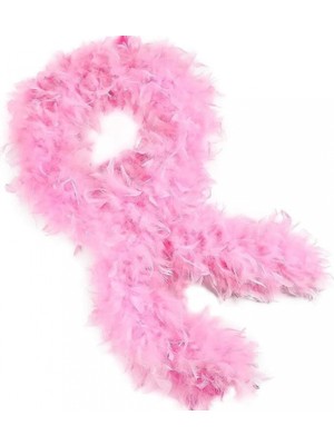 MiraLive Pembe Renk Kabarık Kalın Otriş Boa Tüy 6 cm Genişlik 180-200 cm Uzunluk