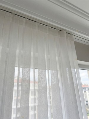 Favolli Bambu Tül Perde Sık Pileli Ağır Gramajlı Yoğun Dokulu Ütü Istemez Her Odaya Uygun