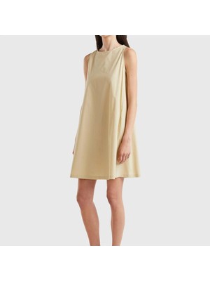 United Colors Of Benetton Bej Kadın / Kız BN_%100 Koton Kolsuz Midi Boy Elbise Model Kodu: 464KDV04X32G