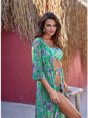 Argento Önü Açık Uzun Kaftan 2106-3014