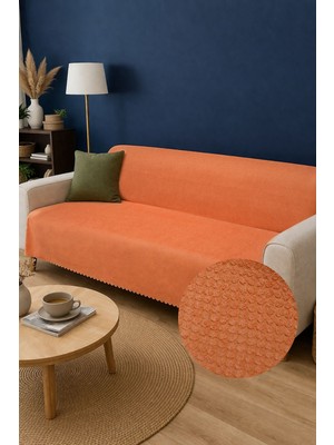 Decomia Home Elora Kabartmalı Yumuşak Koltuk Örtüsü Çok Amaçlı Koltuk Şalı Kaymaz Süngerli (165X205 Cm)