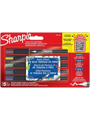 Sharpie Markör Akrilik Fırça Uç Kalem 5 Renk 2201182