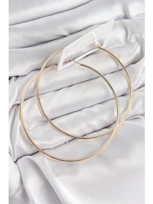 Krm Pirinç Halka Model Gold Renk Kadın Küpe Krm