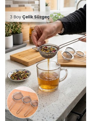 Orvila 3 Boy Çelik Çay Süzgeci - Süzgeç