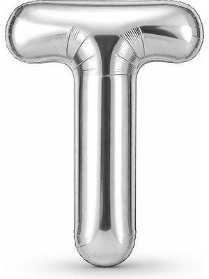 Eng Parti Dünyası T Harfi - Gümüş Folyo Harf Balon 40 Inç