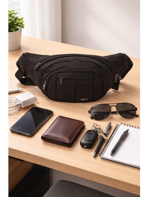 Newish Polo Kanvas Kumaş Bel Çantası Free Bag Kulaklık Çıkışlı