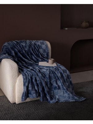 Madame Coco Vaporeux Welsoft Düz Tv Battaniye - Koyu Mavi - 130X170 cm