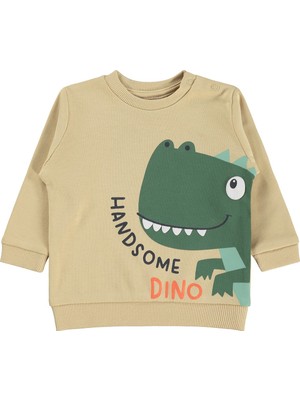 Civil Baby Dinozor Baskılı 6-18 Ay Sweatshirt - Kahverengi
