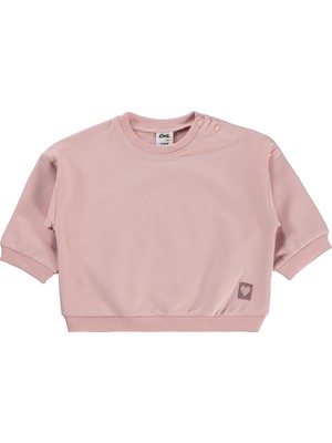 Civil Baby Civil Basic Kalp Etiketli 6-18 Ay Sweatshirt - Pembe