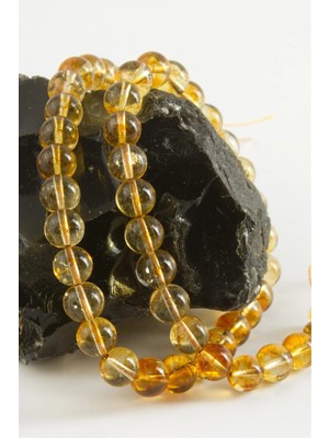 İlkyaz Fashion 8 mm Sitrin Ceyt Taşı