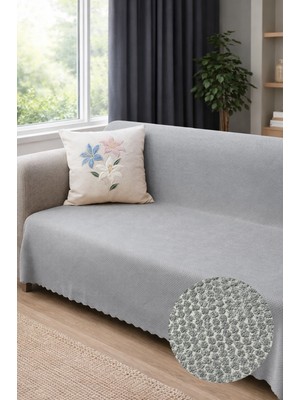 Decomia Home Elora Kabartmalı Yumuşak Koltuk Örtüsü Çok Amaçlı Koltuk Şalı Kaymaz Süngerli (165X205 Cm)