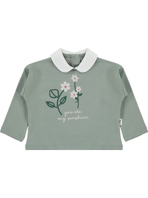 Civil Baby Çiçek Baskılı 6-18 Ay Sweatshirt - Yeşil