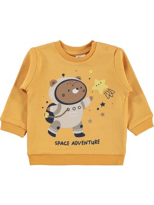 Civil Baby Astronot Baskılı 6-18 Ay Sweatshirt - Hardal