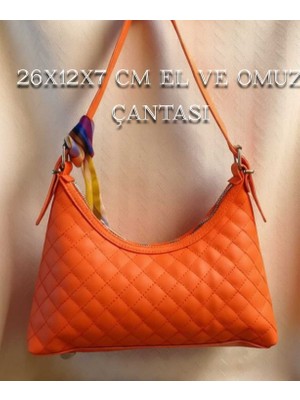 Şık ve Zarif Kapitone Desenli El ve Omuz Çantası