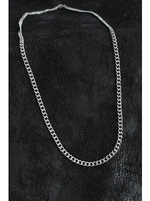 Krm 316L Çelik Klasik Zincir Model Gümüş Renk Erkek Kolye Krm