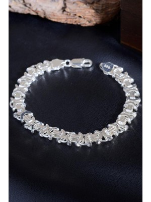 INNUENDO JEWELRY 925 Ayar Gümüş Modern Halka Geçişli Erkek Bileklik