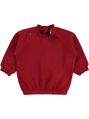 Civil Baby Uğur Böceği Nakışlı 6-18 Ay Sweatshirt - Kırmızı