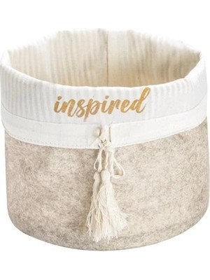 Sylar Yuvarlak Katlanabilir Çok Amaçlı Saklama Organizer Kutu Keçe Sepet (Mega) - 03389