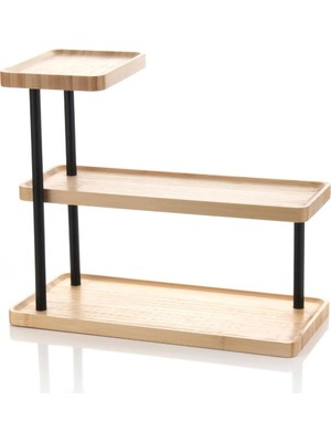 MİEN Kahverengi Unisex Mien 3 Katlı Bambu Stand Model Kodu: MIEN-1062KAHVERENGI