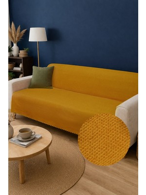 Decomia Home Elora Kabartmalı Yumuşak Koltuk Örtüsü Çok Amaçlı Koltuk Şalı Kaymaz Süngerli (165X205 Cm)