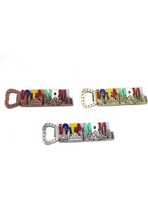 MiraLive Istanbul Yazısı Metal Magnet ve Açacak