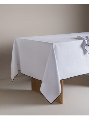 Madame Coco Nostang Masa Örtüsü - Beyaz/lacivert - 145X145 cm