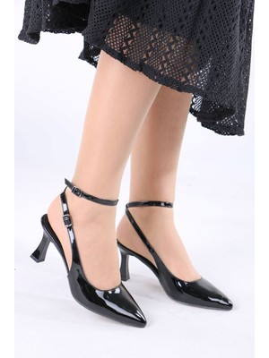 Sefayol Mirage Siyah Rugan Kadın Topuklu Ayakkabı